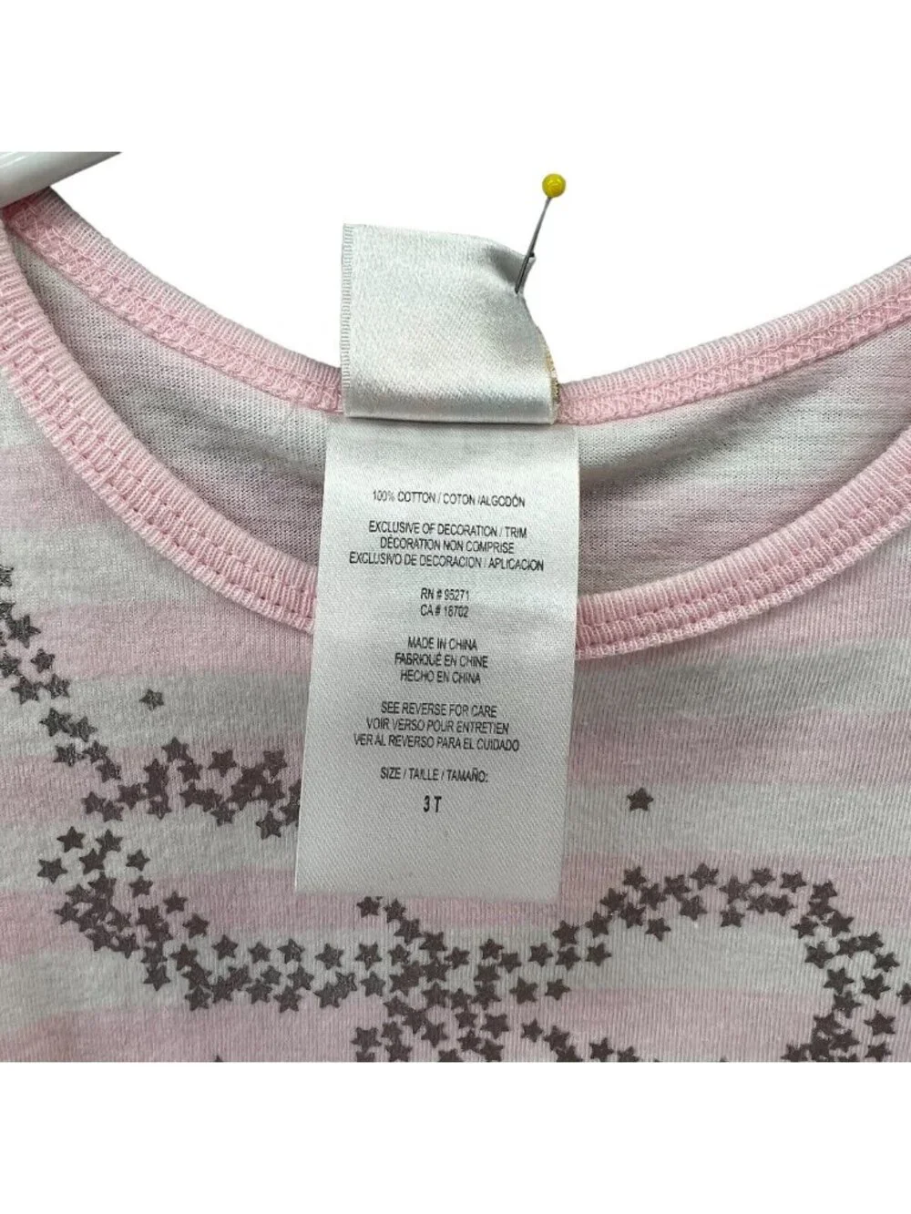 Absorba Toddler Girls 3T Legging Top Outfit Pink Stars Faux Denim
